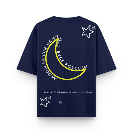 Moon - Navy Blue Oversized T-shirt